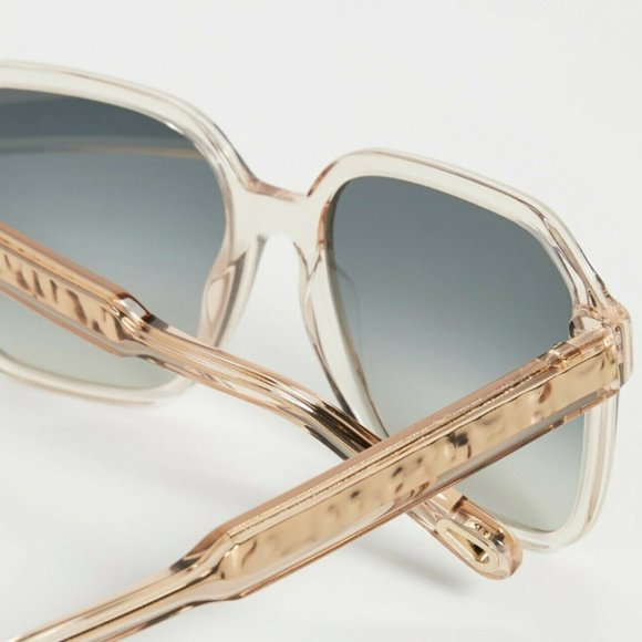 CHLOE WILLOW 56mm Oversized Square Sunglasses in Peach MSRP$420 Rare Find - Picture 3 of 12